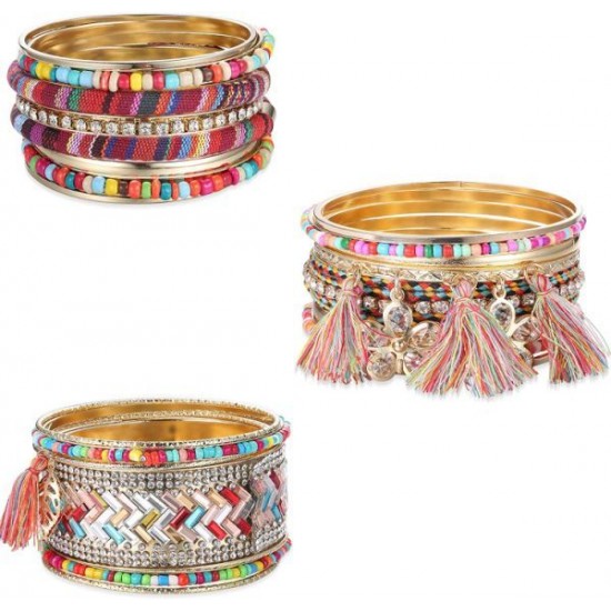 Bangle Stackable Bracelet Set For Women Layering Statement Bead Wrap Bangle Bohemian Indian Colorful Bracelet Fashion Bangle Stackable Bracelet Set For Women Layering Statement Bead Wrap Bangle Bohemian Indian Colorful Bracelet Fashion